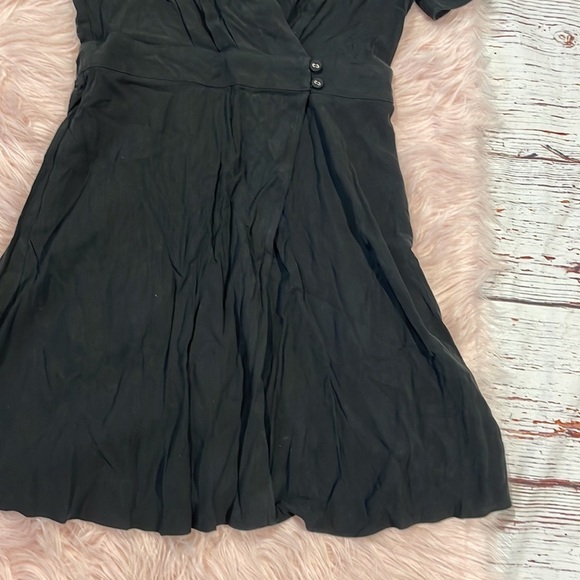NWT Madewell Black Pleated-Waist True-Wrap Mini Dress - Picture 7 of 10